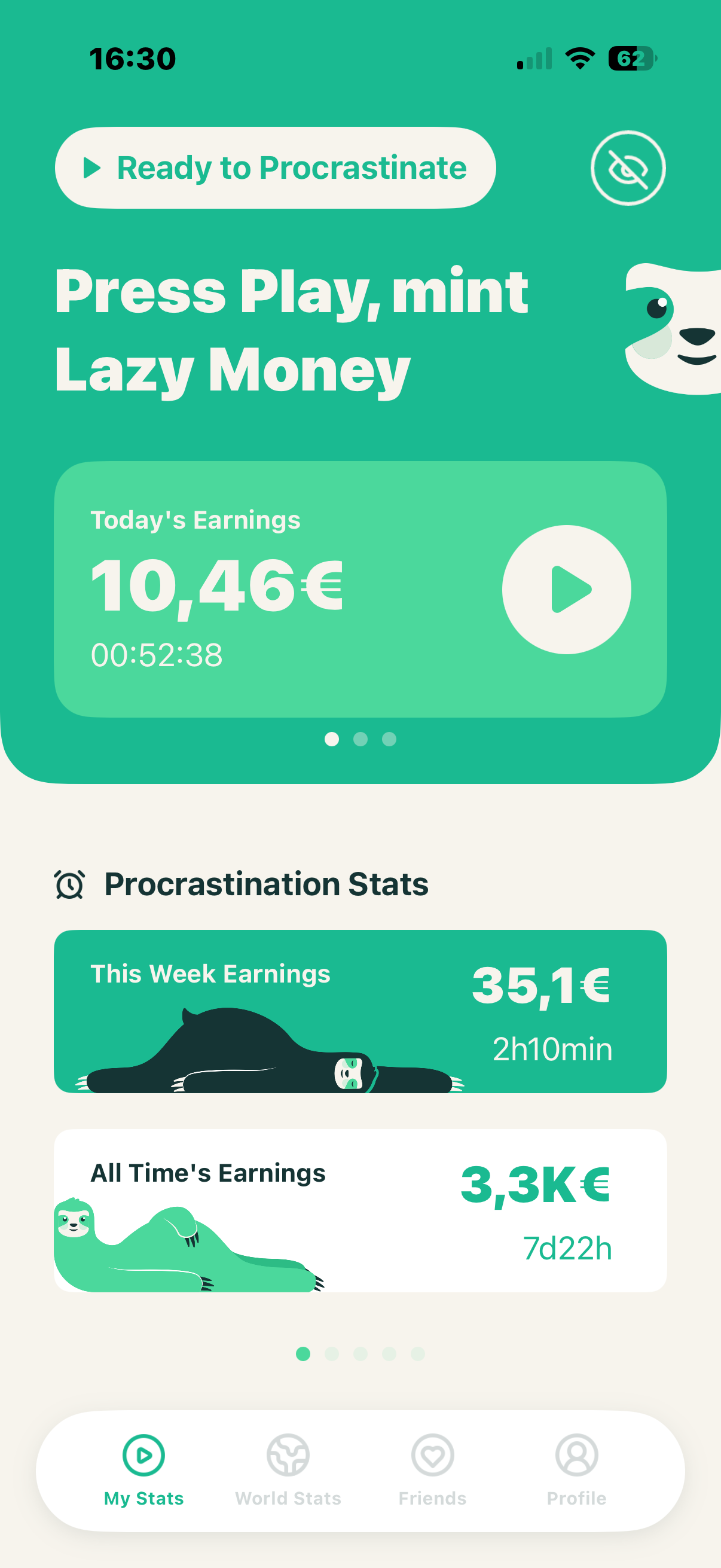 WeAreLazy Dashboard - Real-time lazy earnings tracker