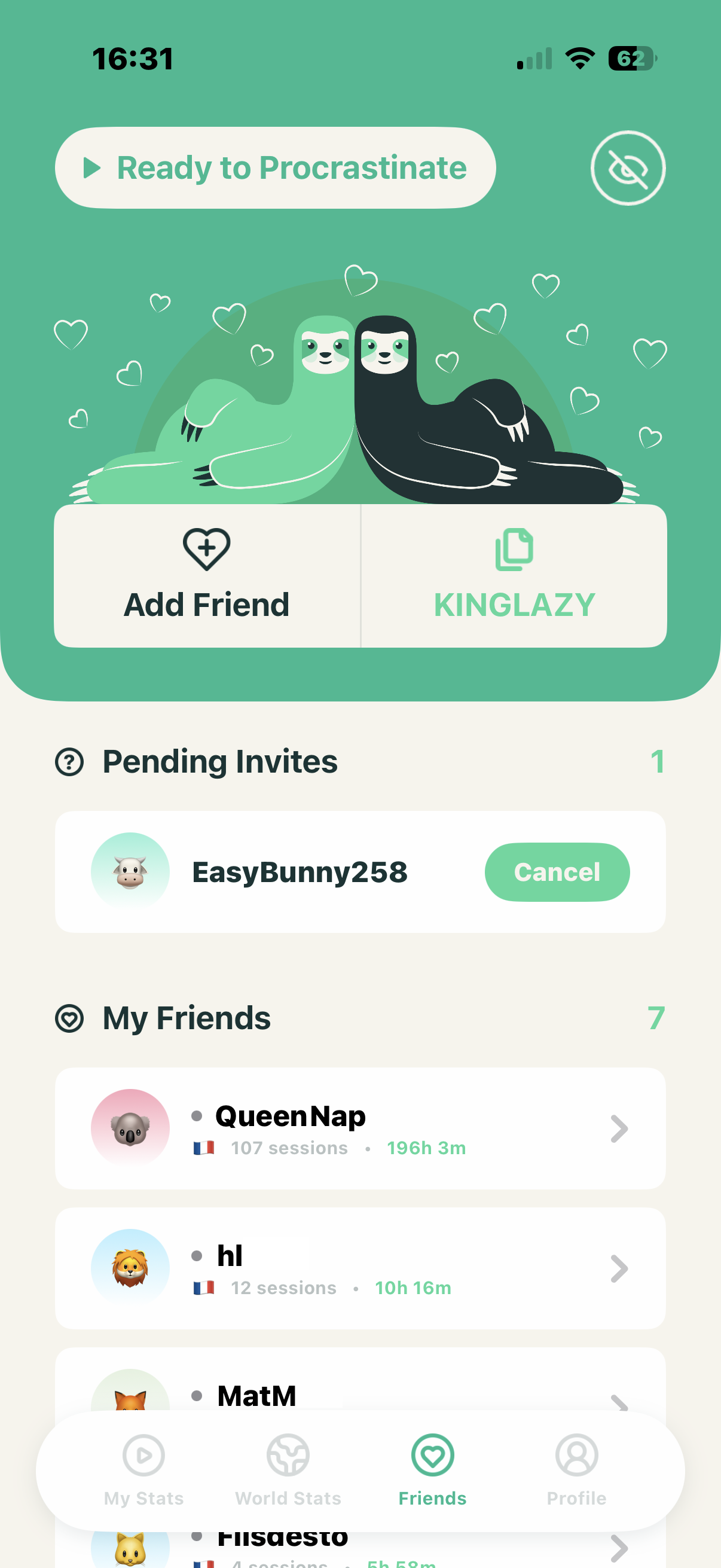 WeAreLazy Friends - Compete with colleagues on laziness